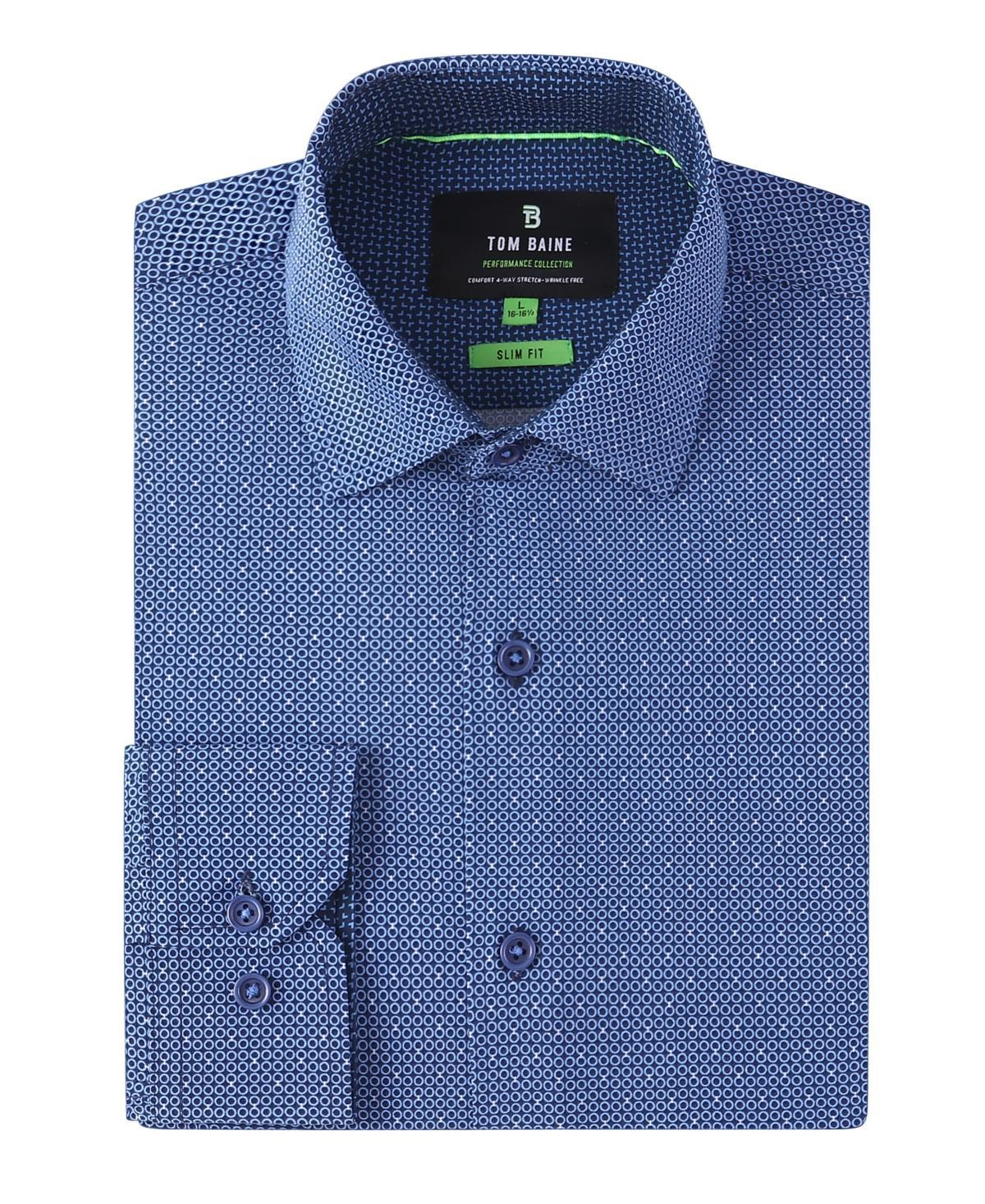 Tom Baine Mens Geometric Performance Stretch Button Down Dress Shirt Product Image