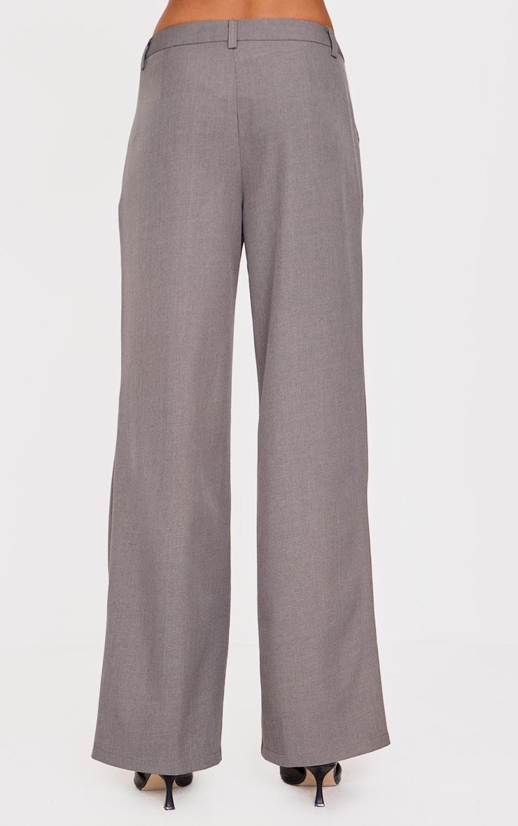 Grey Tailored Woven Straight Leg Pants Product Image