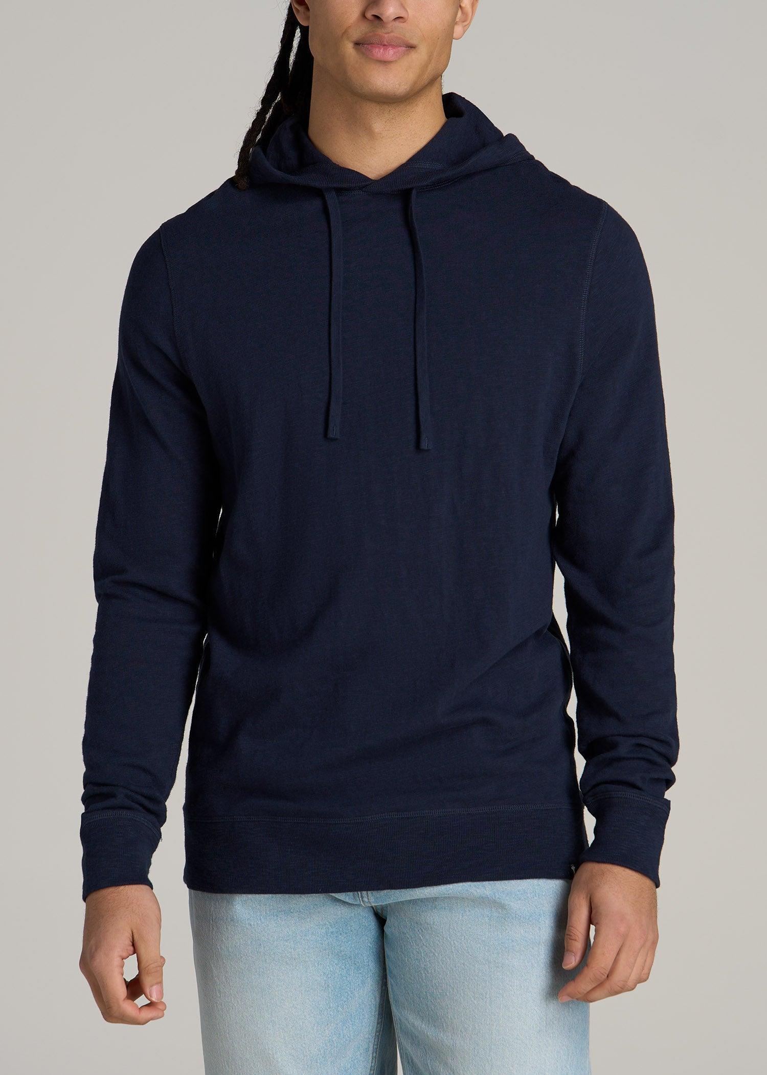 Sunwashed Slub Pullover Men's Tall Hoodie in Heathered Grey Male Product Image