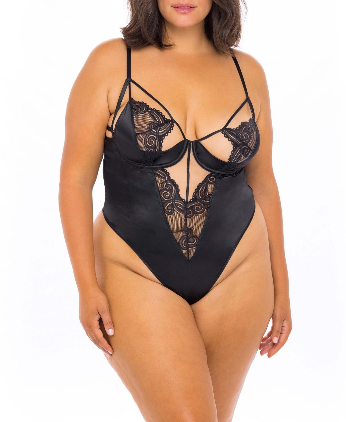 Plus Size Oh La La Cheri Ivy Underwire Lace Bodysuit 51-11608X, Womens Product Image