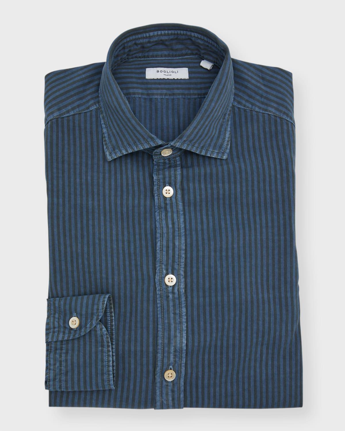 Mens Tonal Striped Dress Shirt Product Image