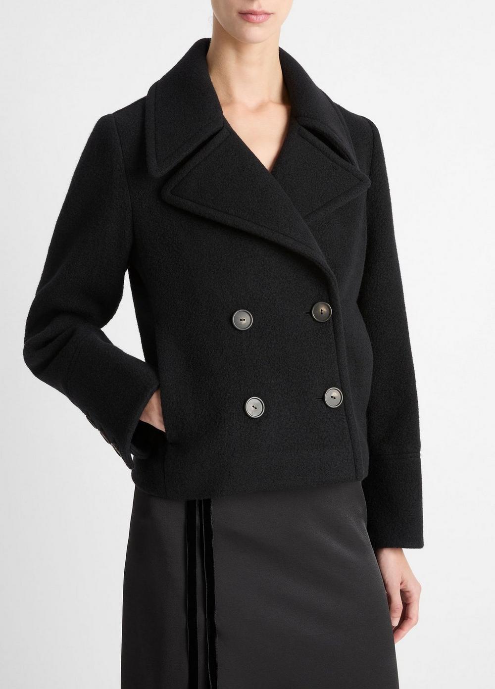 Italian Wool Cropped Peacoat Product Image