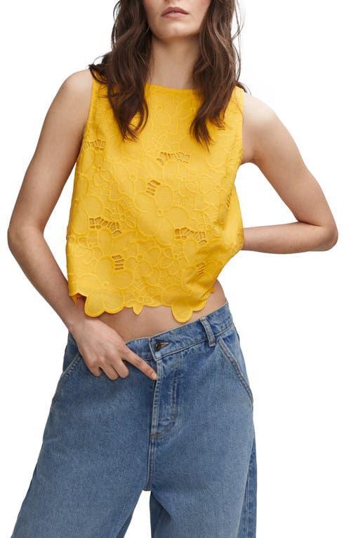 MANGO Embroidered Cotton Tank Product Image