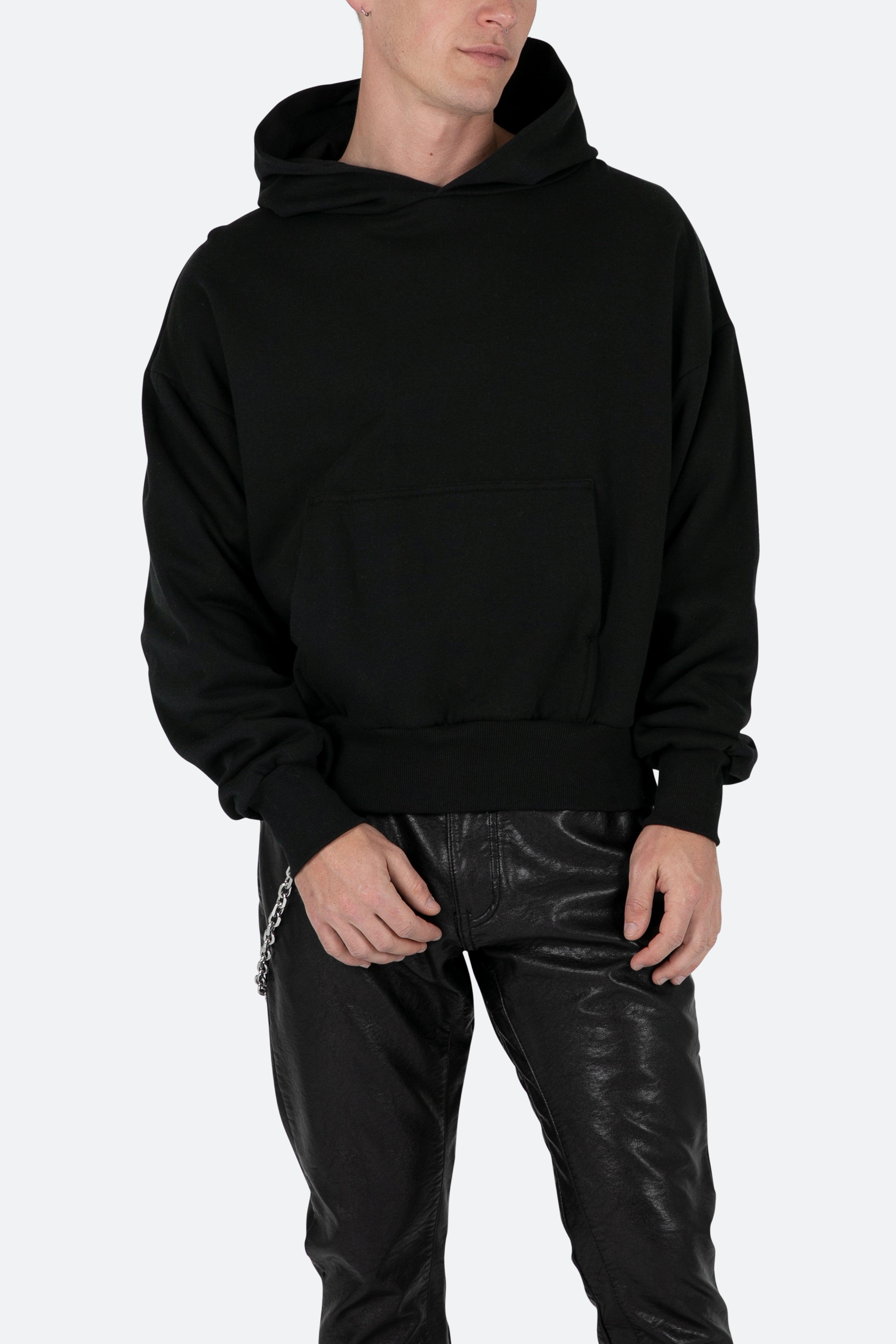 Double Layer Hoodie - Black Male Product Image