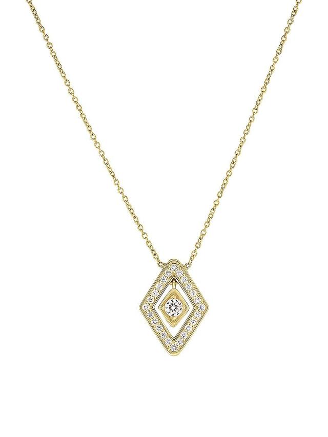 Womens Diamante 18K Yellow Gold & 0.27 TCW Diamond Pendant Necklace Product Image