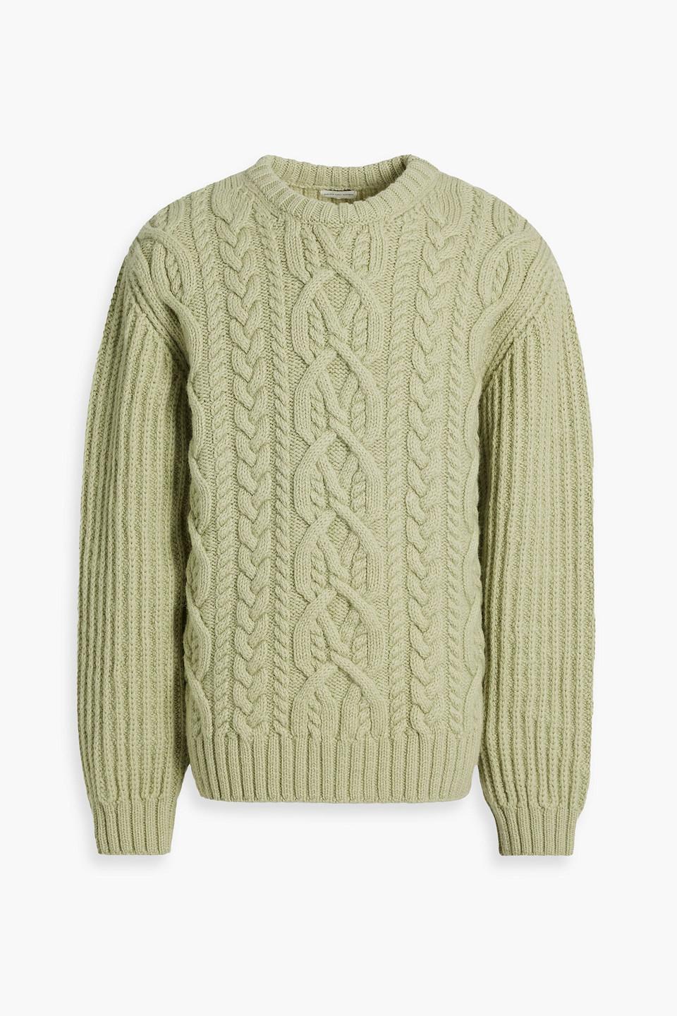 DRIES VAN NOTEN Green Crewneck Sweater In Light Green Product Image