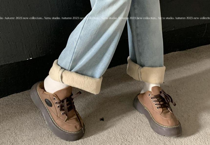 High Rise Washed Straight Leg Jeans Product Image