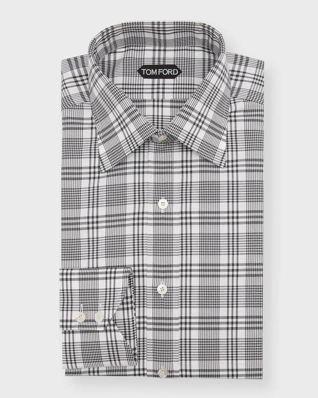 Mens Slim Fit Plaid Dress Shirt Product Image