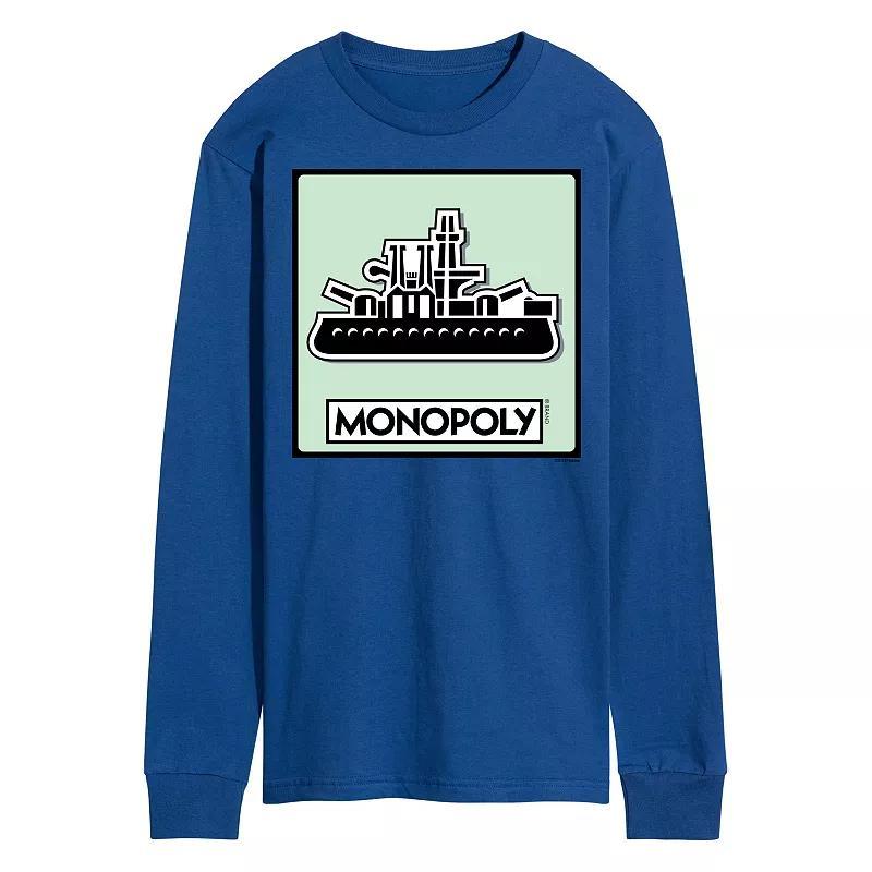 Mens Monopoly Ship Game Token Long Sleeve Graphic Tee Product Image