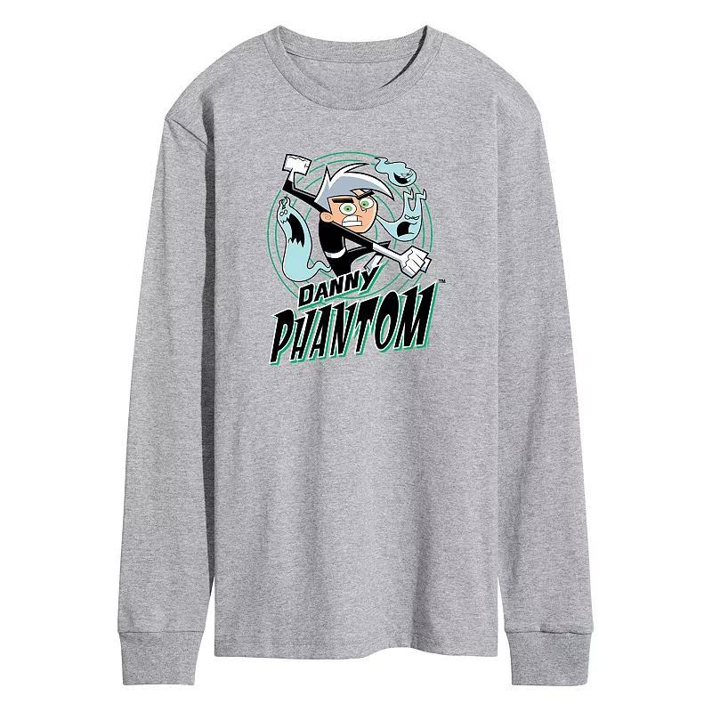 Mens Danny Phantom Ghost Logo Graphic Tee Grey Gray Product Image