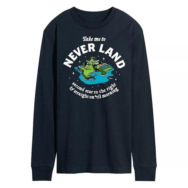 Disneys Peter Pan Mens Never Land Long Sleeve Blue Product Image