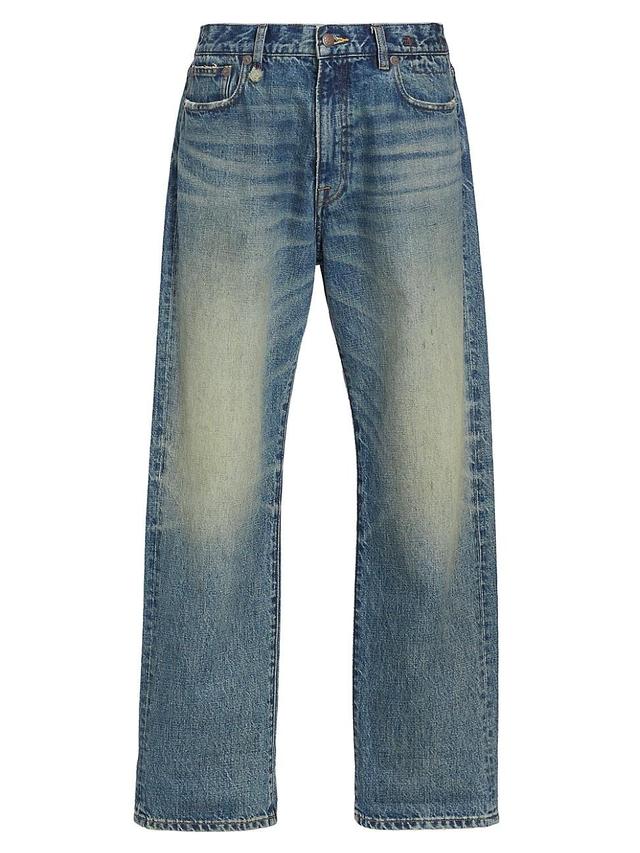 Womens Distressed Straight-Leg Boyfriend Jeans Product Image