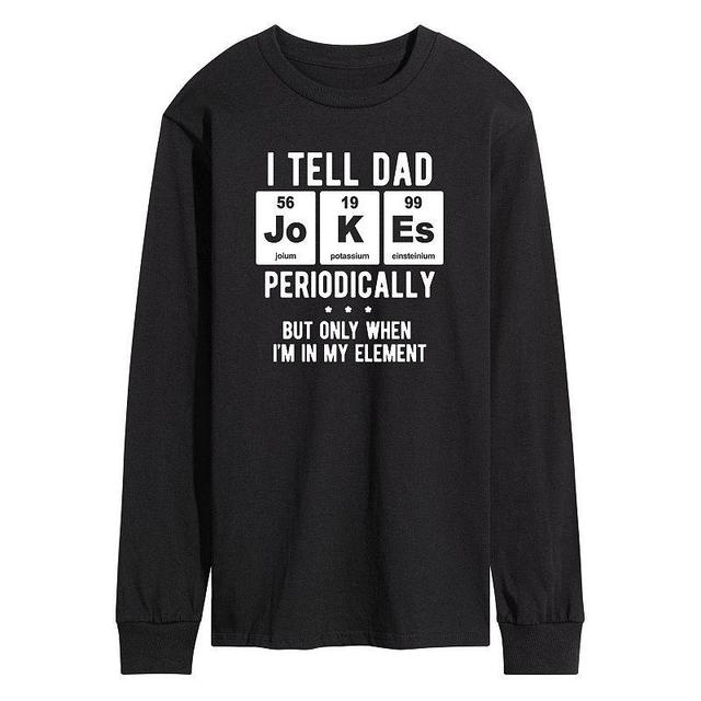 Mens Dad Jokes Periodically Long Sleeve Graphic Tee Product Image