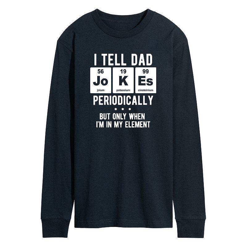 Mens Dad Jokes Periodically Long Sleeve Graphic Tee Product Image