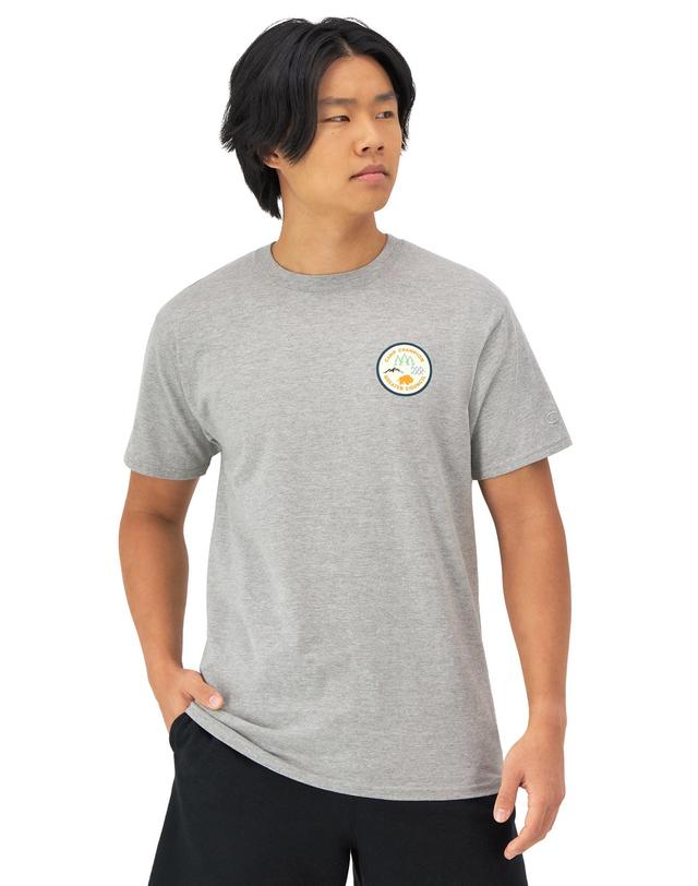 Mens Champion Classic Graphic T-Shirt, Vintage Wash, Badge and Pennant Comfort Oxford Grey S Product Image