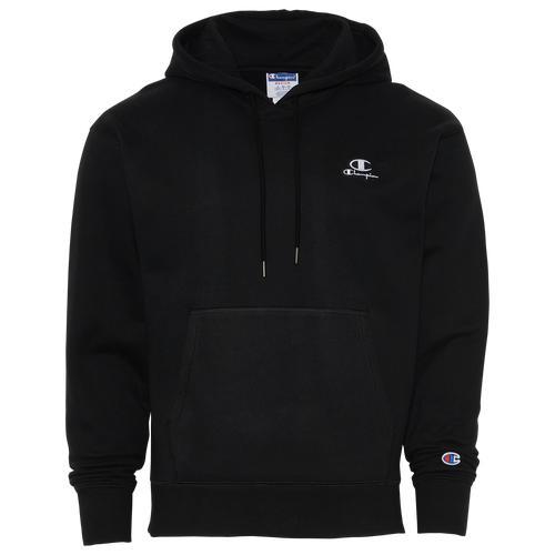 Champion Mens Classic Fleece Pullover Hoodie - Black/White product image