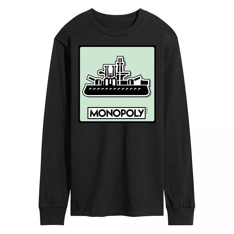 Mens Monopoly Ship Game Token Long Sleeve Graphic Tee Product Image