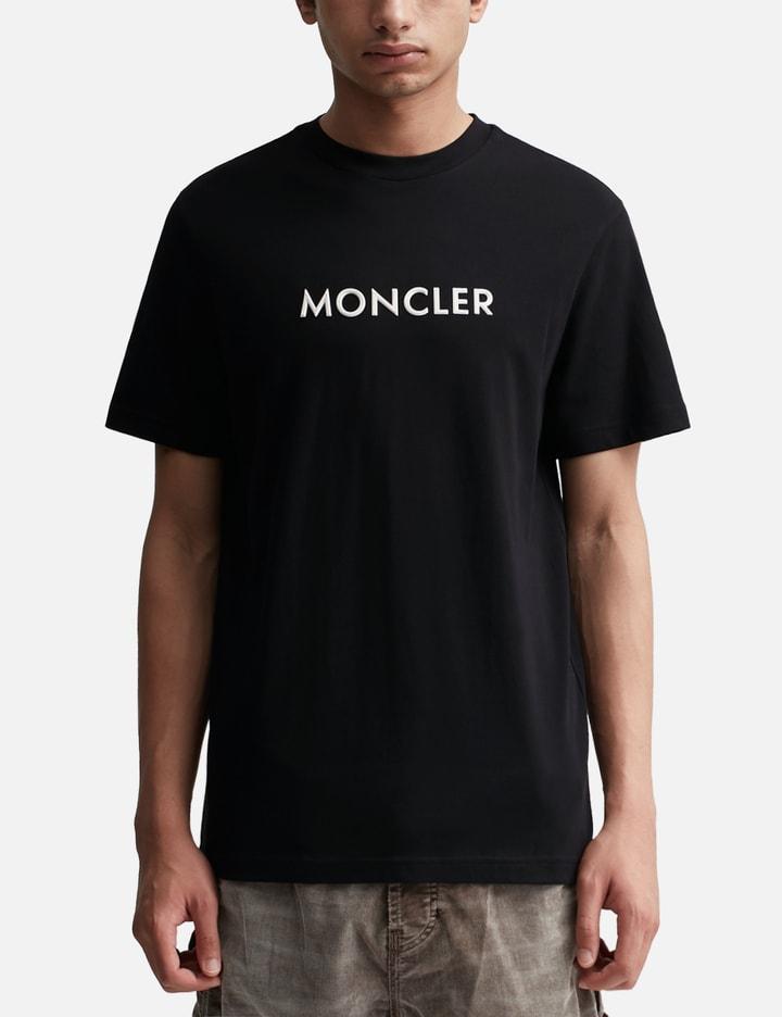 MONCLER Logo Cotton Jersey T-shirt In Black Product Image