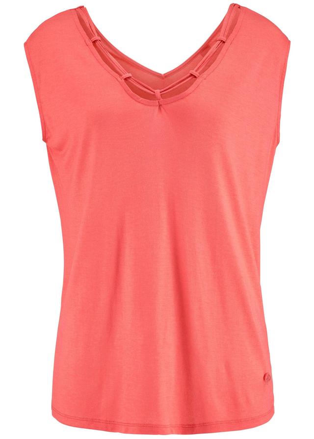 V-Neck Cut-Out Top - Coral Product Image