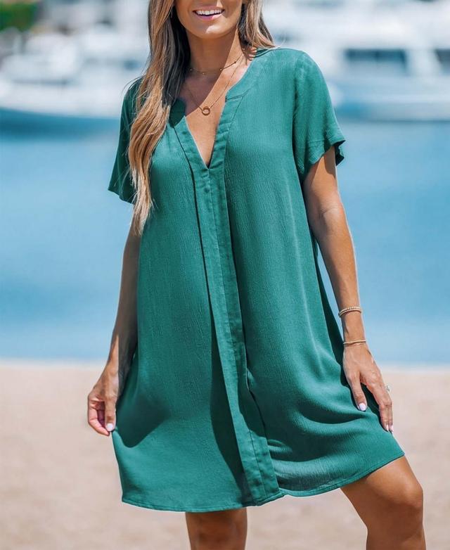 Womens V-Neck Cover-Up Mini Dress Product Image