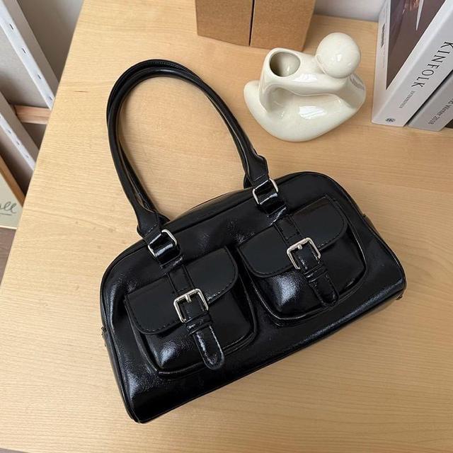 Multi-Pocket Faux Leather Shoulder Bag Product Image