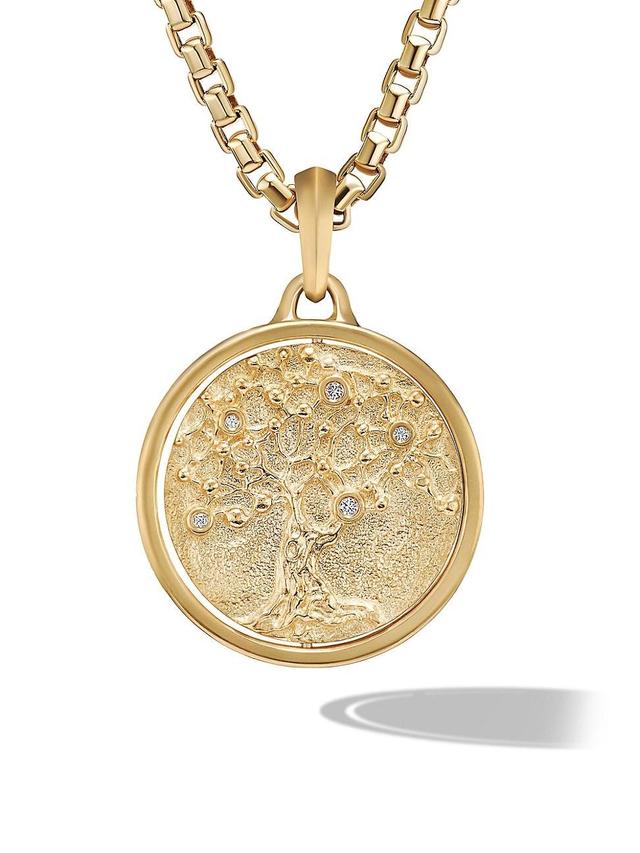 Mens Life and Death Duality Amulet in 18K Yellow Gold Product Image