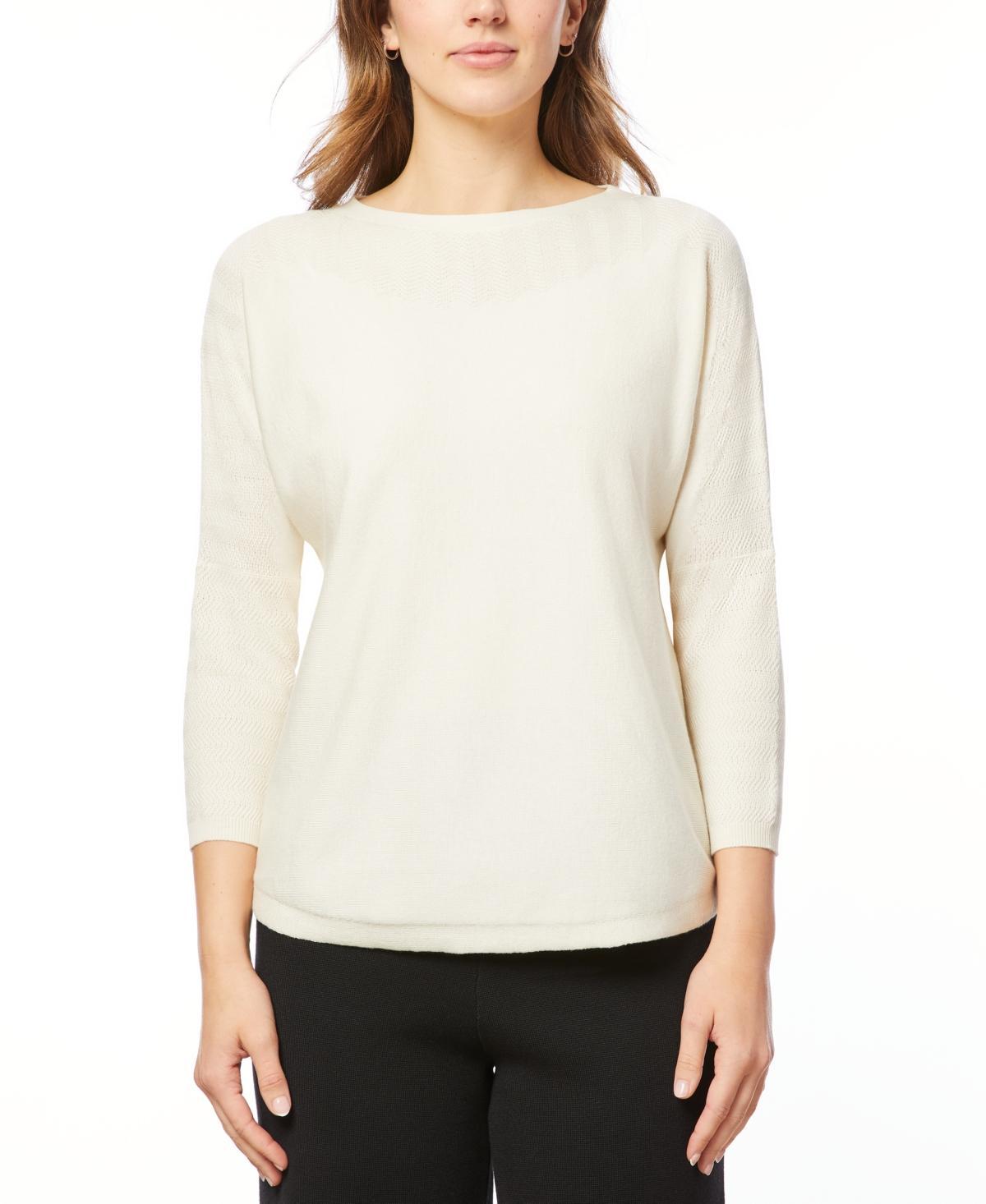 Melissa Paige Womens Boat-Neck Chevron-Stitch Dolman-Sleeve Sweater Product Image