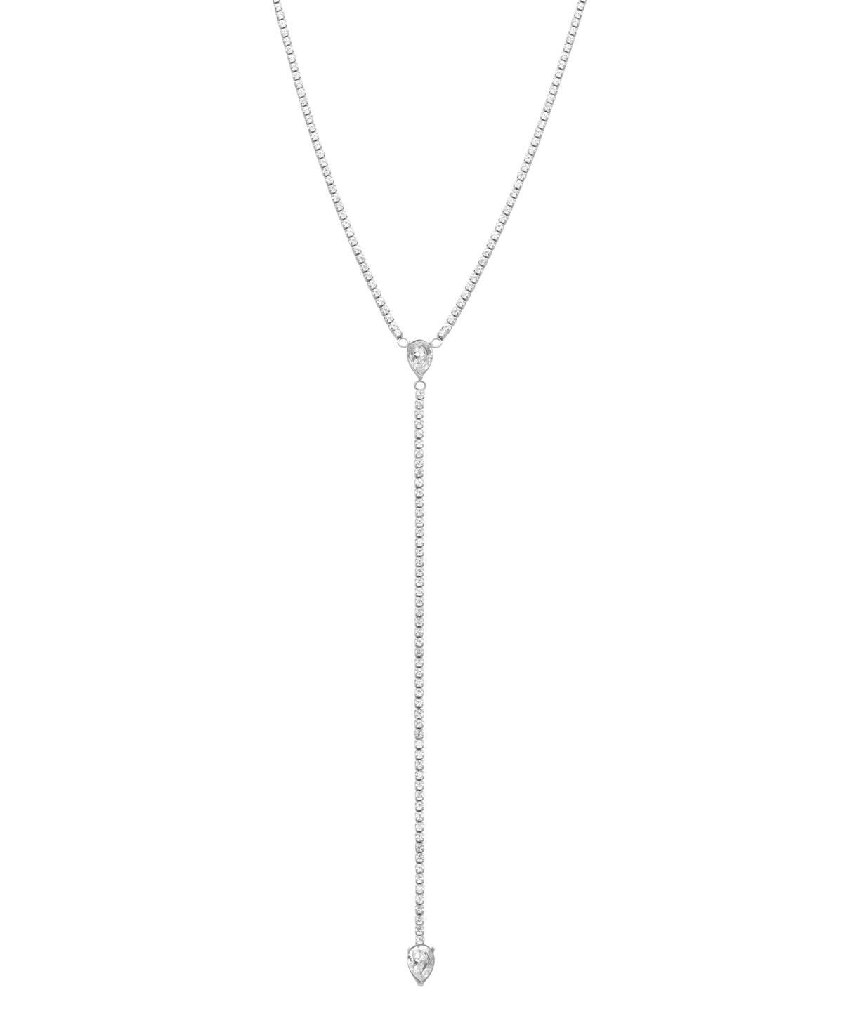 Adornia Crystal Y Necklace, Womens, Silver Tone Product Image