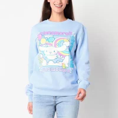 Juniors Cinnamonroll Oversized Sweatshirt Womens Crew Neck Long Sleeve Sweatshirt Product Image