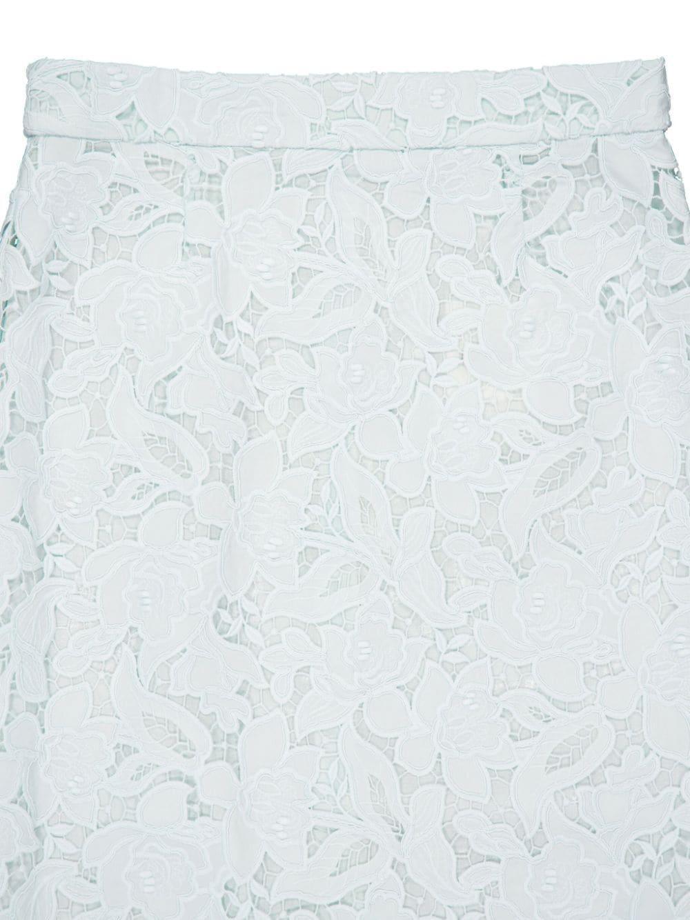 Natura Lace Midi Pencil Skirt In Mint Product Image