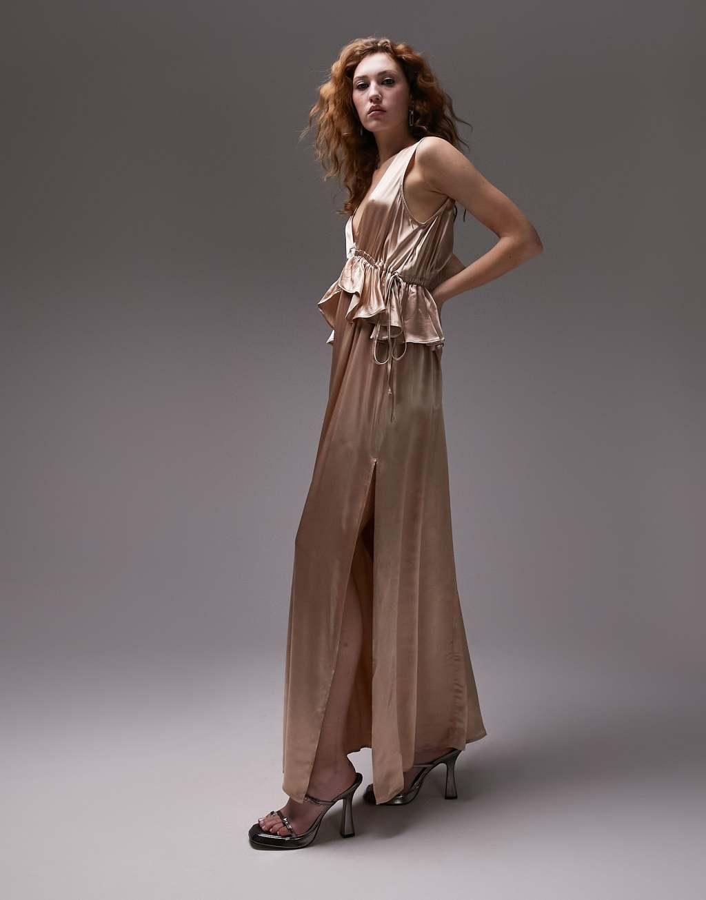 Topshop ruffle peplum maxi dress Product Image