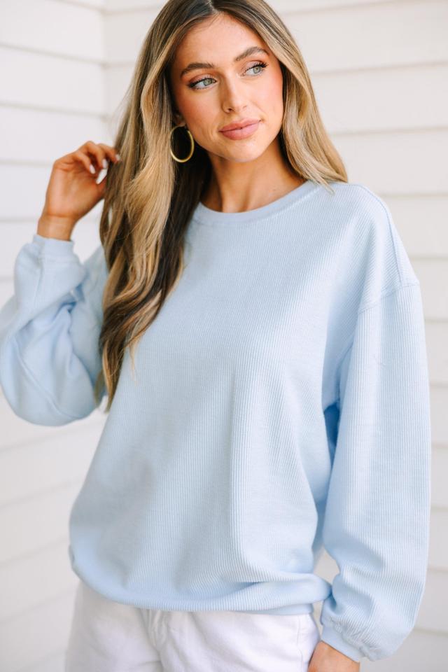 Get Together Light Blue Corded Sweatshirt Female Product Image