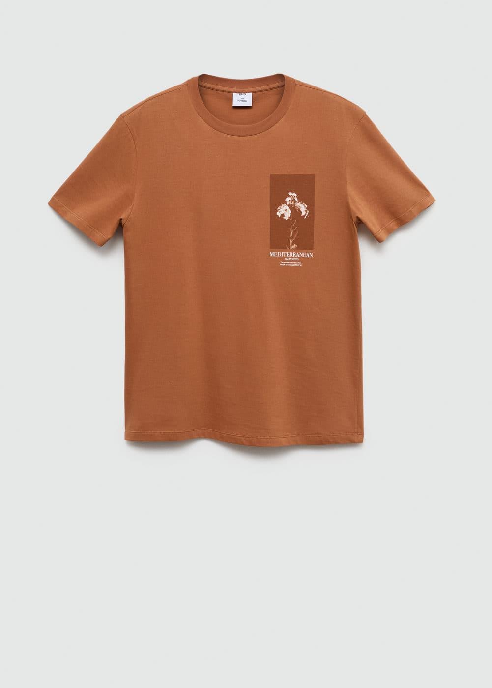 MANGO MAN - 100% cotton slim-fit t-shirt burnt orangeMen Product Image