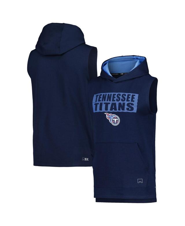 Mens Msx by Michael Strahan Navy Tennessee Titans Marathon Sleeveless Pullover Hoodie Product Image