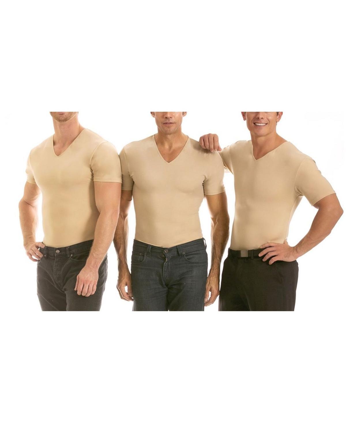 Insta Slim Mens 3 Pack Compression Short Sleeve V-Neck T-Shirts Product Image