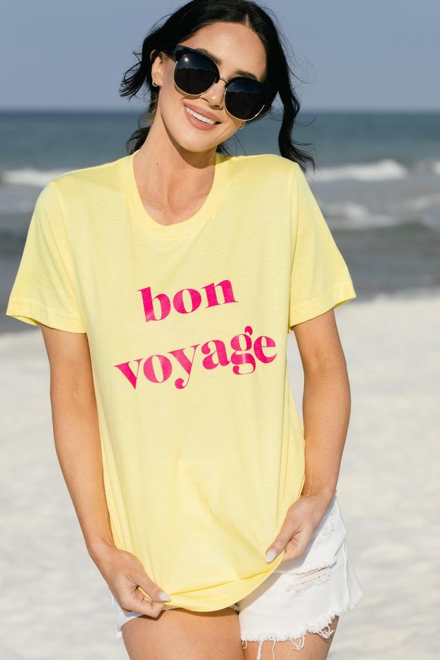 Bon Voyage Heather Yellow Graphic Tee Female Product Image