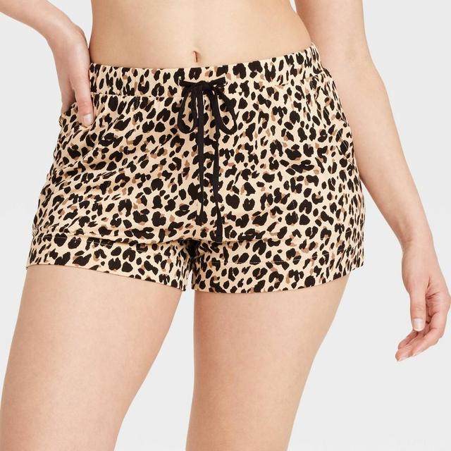 Womens Cloud Knit Pajama Shorts - Auden Brown/Animal L Product Image