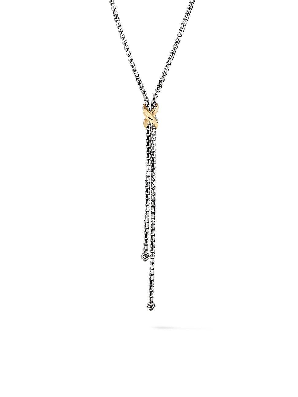 Womens Petite X 18K Yellow Gold & Sterling Silver Lariat Necklace Product Image