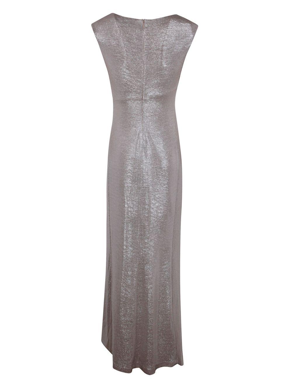 LAUREN RALPH LAUREN Metallic-finish Gown In Grey Product Image