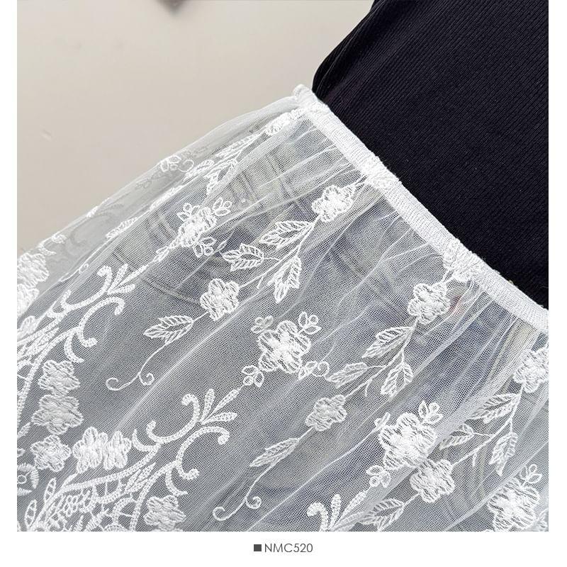 Lace Cover-Up Skirt Product Image