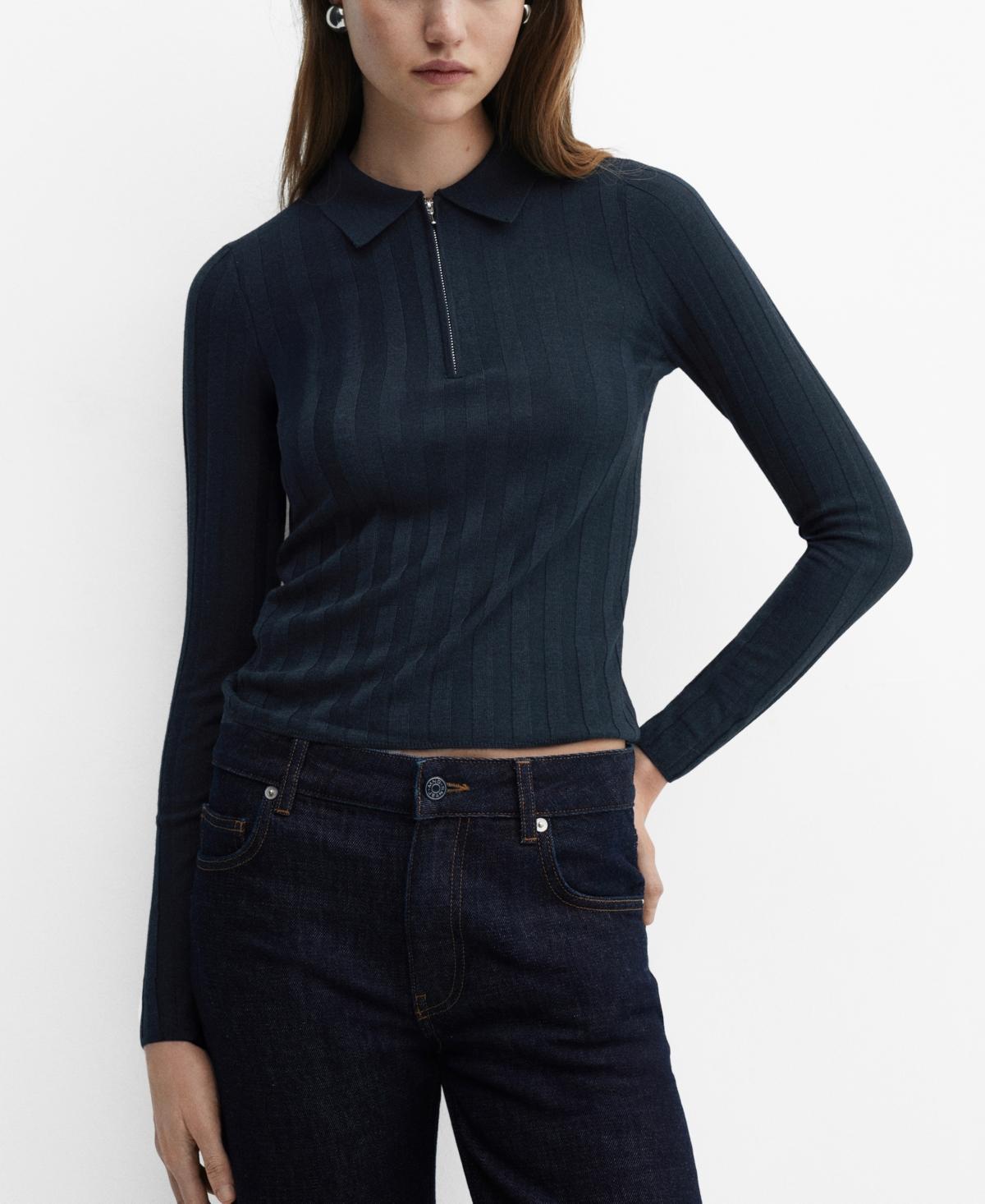 Mango Womens Zip Neck Jumper Product Image