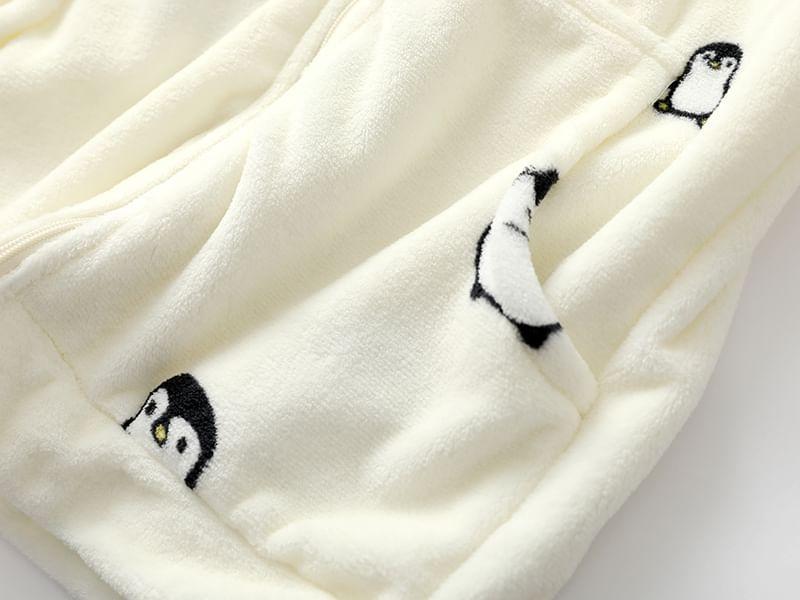 Couple Matching Pajama Set: Long-Sleeve Penguin Print Top + Pants (Various Designs) Product Image