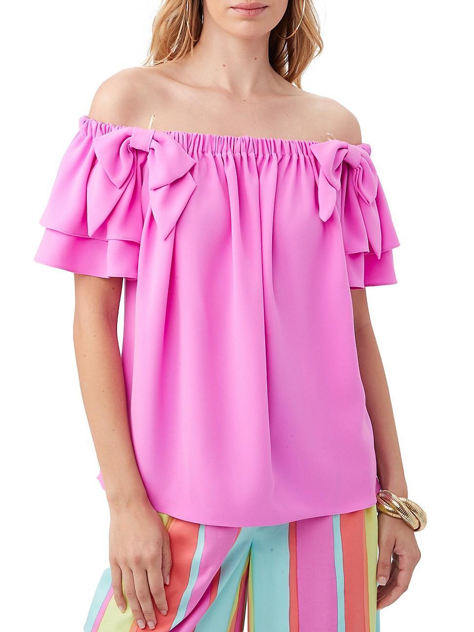 Womens Silia Bow Off-the-Shoulder Top Product Image