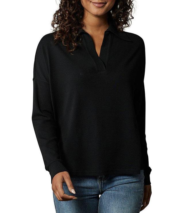 The Normal Brand Puremeso Ribbed Collar Long Sleeve Polo Top Product Image