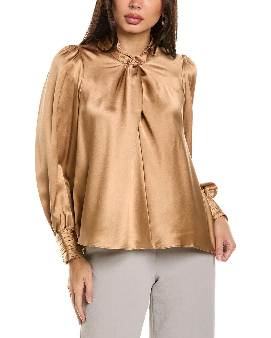 Brigette Silk Top In Brown Product Image