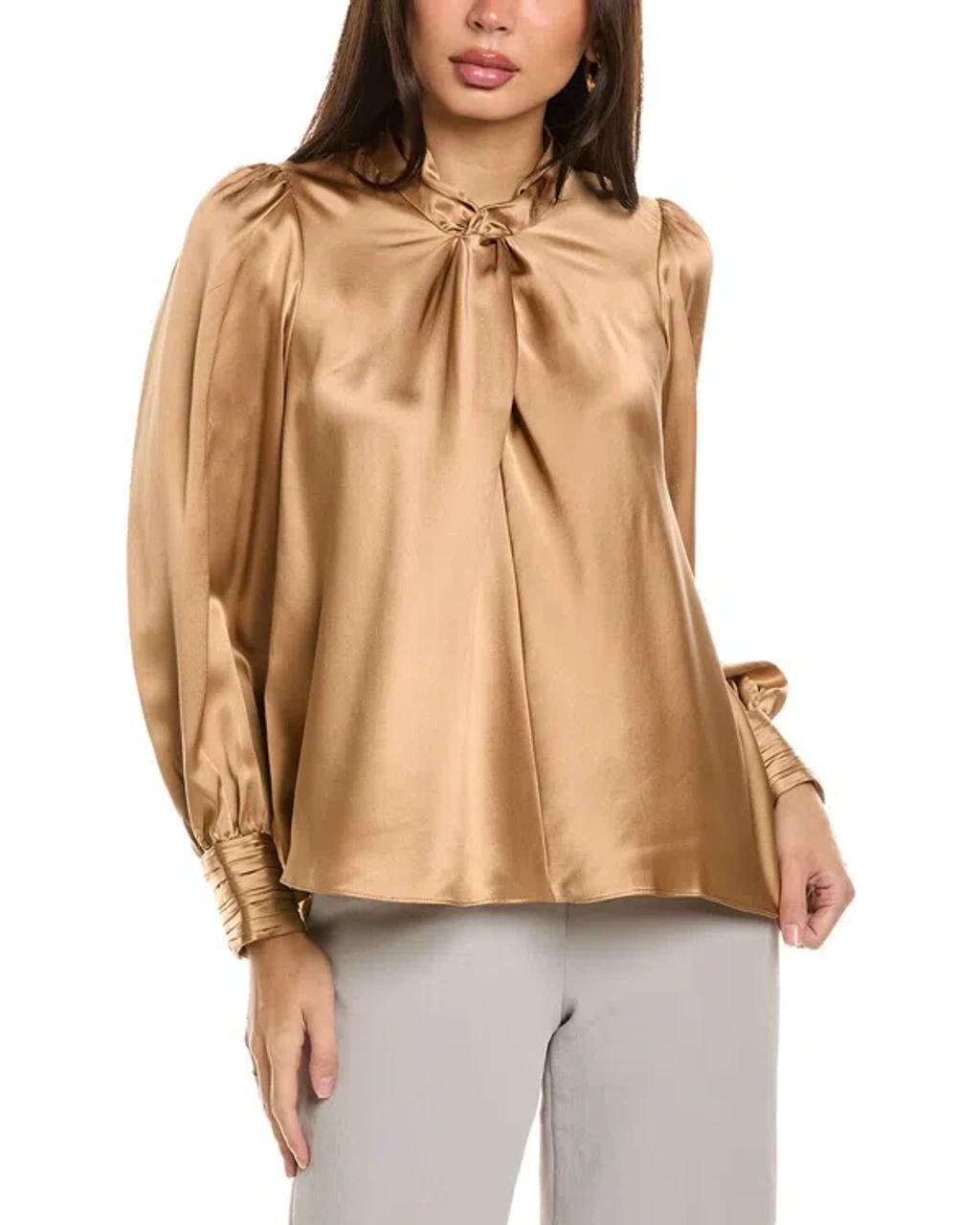 Brigette Silk Top In Brown product image