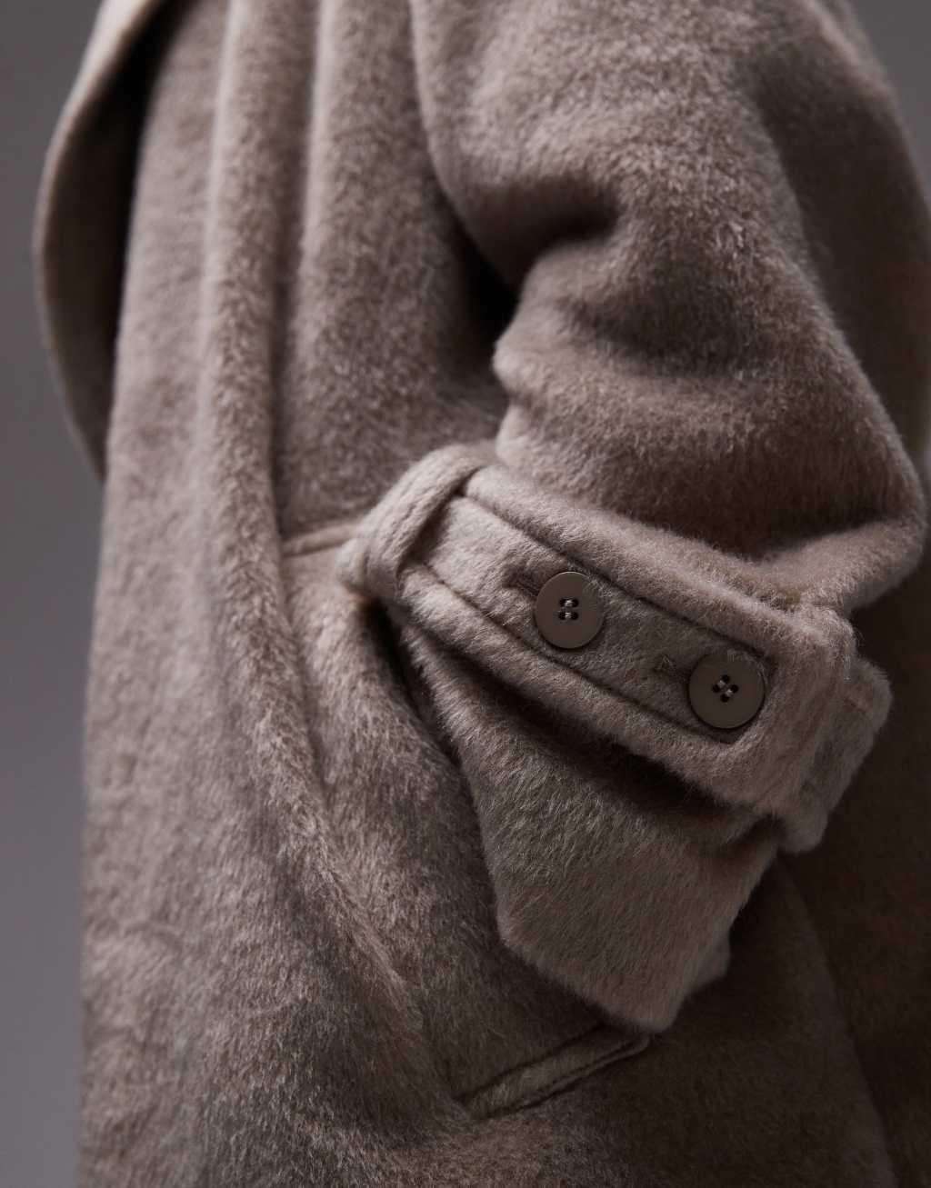 Topshop chuck on coat in taupe Product Image