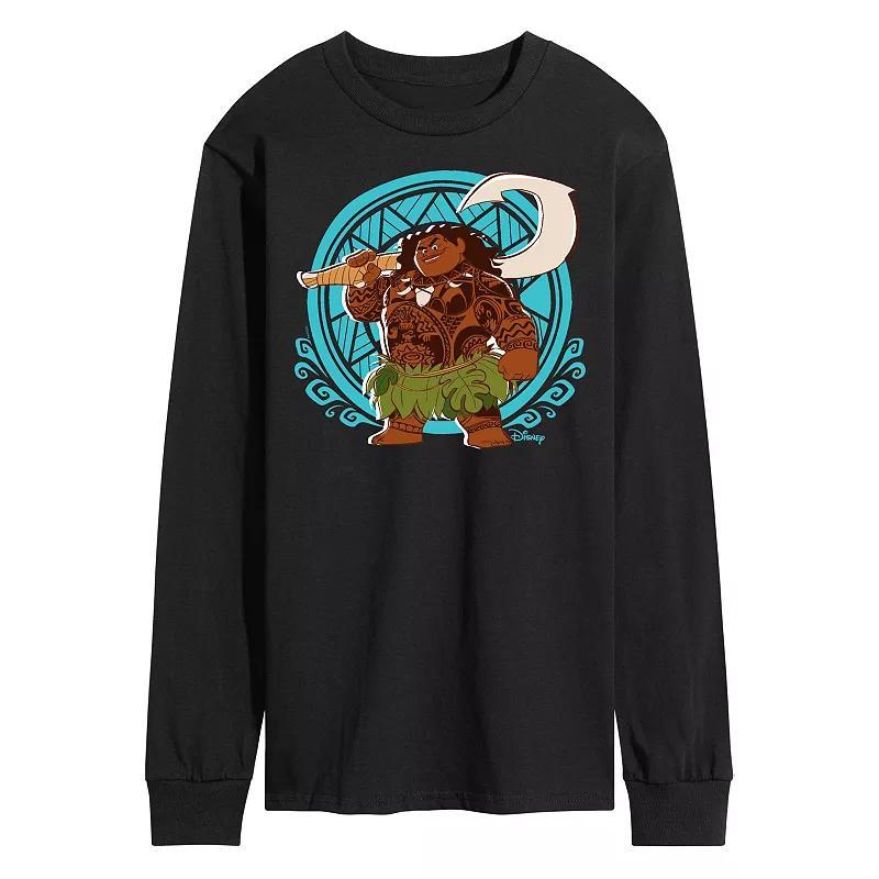 Disneys Moana Mens Maui Pattern Long Sleeve Graphic Tee Product Image