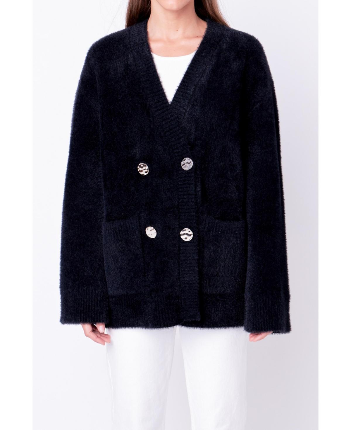 Womens Knit Blazer Cardigan Product Image