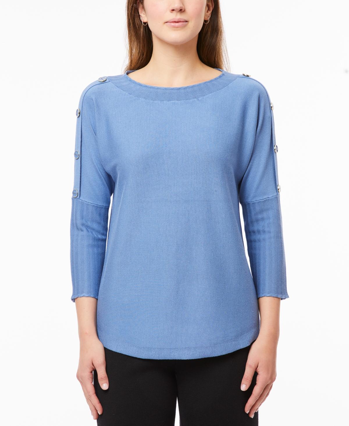 Melissa Paige Womens Dolman-Sleeve Wavy-Ribbed Sweater, Regular & Petite Product Image